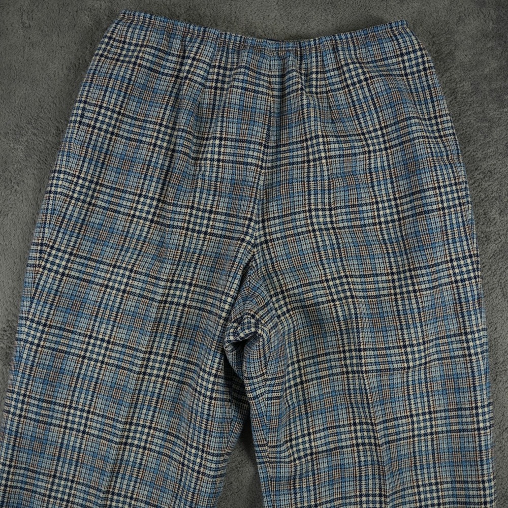 Vintage Pendleton Wool Plaid Pants‎ Womens 26x31 Blue High Rise Straight Leg USA